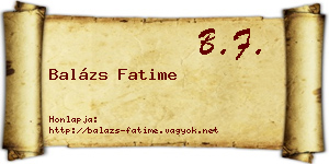 Balázs Fatime névjegykártya
