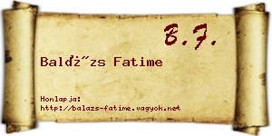 Balázs Fatime névjegykártya