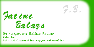 fatime balazs business card